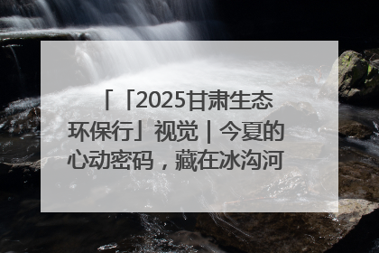 「2025甘肃生态环保行」视觉｜今夏的心动密码，藏在冰沟河的潋滟波光里