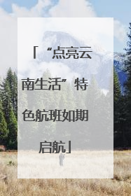 “点亮云南生活”特色航班如期启航