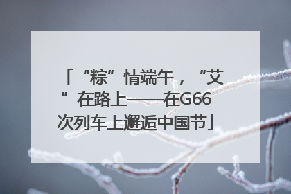 “粽”情端午，“艾”在路上——在G66次列车上邂逅中国节
