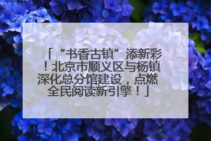“书香古镇”添新彩！北京市顺义区与杨镇深化总分馆建设，点燃全民阅读新引擎！
