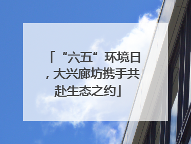 “六五”环境日，大兴廊坊携手共赴生态之约
