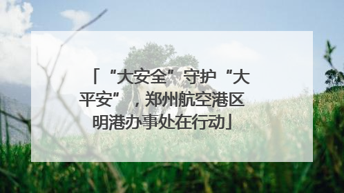 “大安全”守护“大平安”，郑州航空港区明港办事处在行动