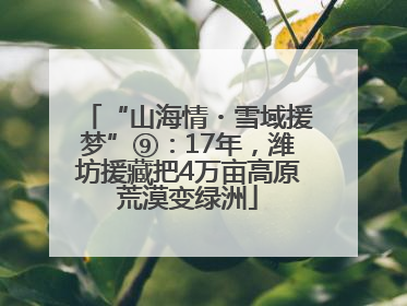 “山海情・雪域援梦”⑨：17年，潍坊援藏把4万亩高原荒漠变绿洲