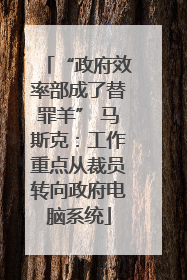 “政府效率部成了替罪羊” 马斯克：工作重点从裁员转向政府电脑系统