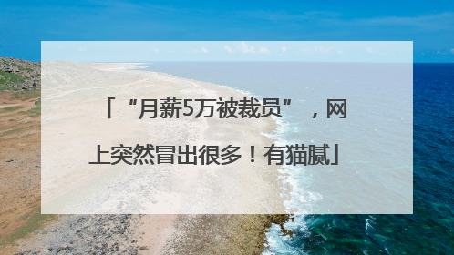 “月薪5万被裁员”，网上突然冒出很多！有猫腻