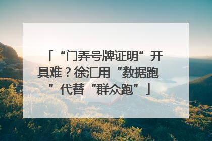 “门弄号牌证明”开具难？徐汇用“数据跑”代替“群众跑”