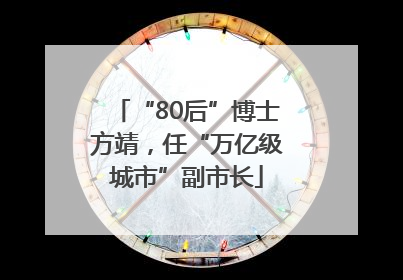 “80后”博士方靖，任“万亿级城市”副市长