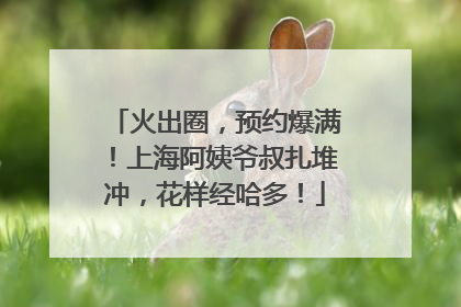 火出圈，预约爆满！上海阿姨爷叔扎堆冲，花样经哈多！
