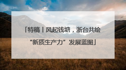 特稿丨风起钱塘，浙台共绘“新质生产力”发展蓝图