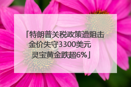 特朗普关税政策遭阻击金价失守3300美元 灵宝黄金跌超6%