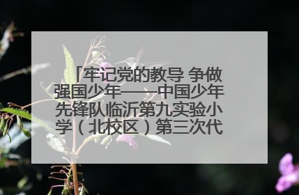 牢记党的教导 争做强国少年——中国少年先锋队临沂第九实验小学（北校区）第三次代表大会胜利召开