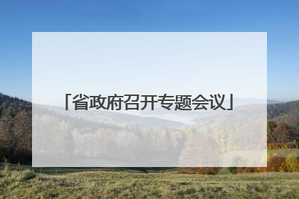 省政府召开专题会议