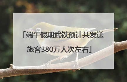 端午假期武铁预计共发送旅客380万人次左右