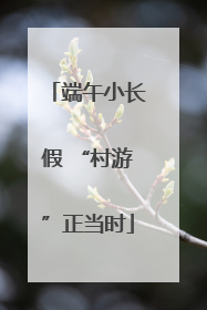 端午小长假 “村游”正当时