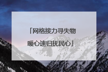 网格接力寻失物 暖心速归抚民心