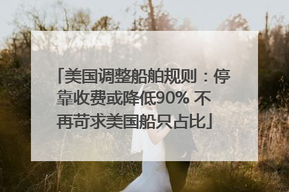 美国调整船舶规则：停靠收费或降低90% 不再苛求美国船只占比