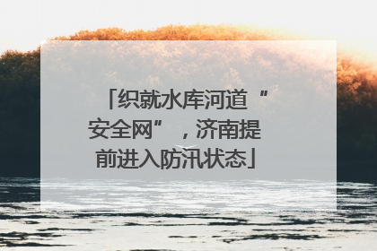 织就水库河道“安全网”，济南提前进入防汛状态