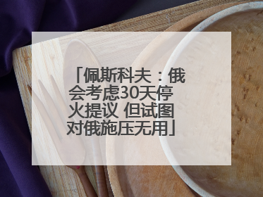 佩斯科夫：俄会考虑30天停火提议 但试图对俄施压无用