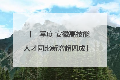 一季度 安徽高技能人才同比新增超四成