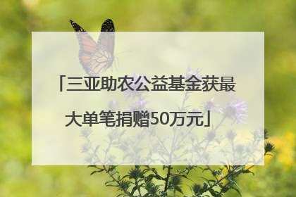 三亚助农公益基金获最大单笔捐赠50万元