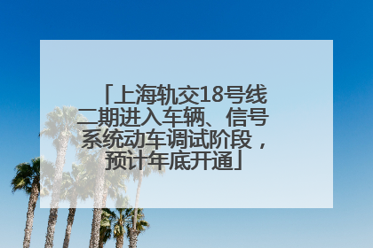 上海轨交18号线二期进入车辆、信号系统动车调试阶段，预计年底开通