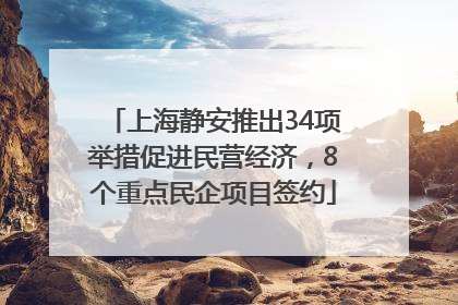 上海静安推出34项举措促进民营经济，8个重点民企项目签约
