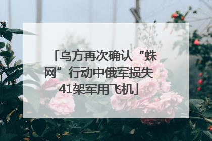 乌方再次确认“蛛网”行动中俄军损失41架军用飞机