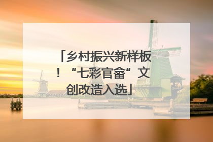 乡村振兴新样板！“七彩官畲”文创改造入选
