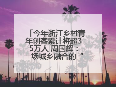 今年浙江乡村青年创客累计将超35万人 周国辉：一场城乡融合的“双向奔赴”