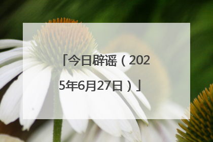 今日辟谣（2025年6月27日）