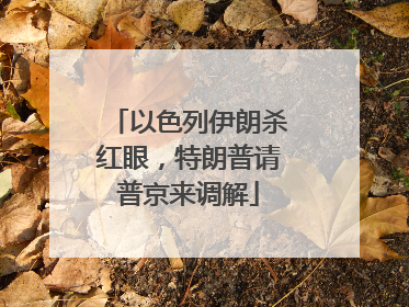 以色列伊朗杀红眼，特朗普请普京来调解
