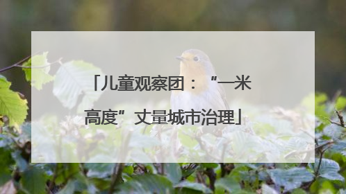 儿童观察团：“一米高度”丈量城市治理