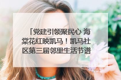 党建引领聚民心 海棠花红映凯马！凯马社区第三届邻里生活节谱写幸福新篇章