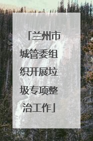 兰州市城管委组织开展垃圾专项整治工作