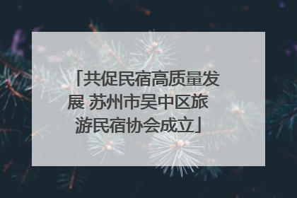共促民宿高质量发展 苏州市吴中区旅游民宿协会成立