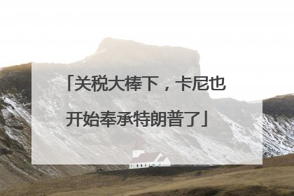 关税大棒下，卡尼也开始奉承特朗普了