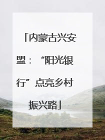 内蒙古兴安盟：“阳光银行”点亮乡村振兴路