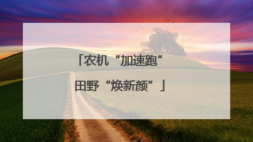 农机“加速跑” 田野“焕新颜”