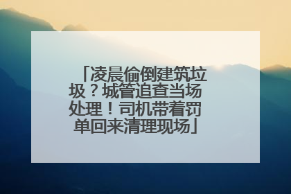 凌晨偷倒建筑垃圾？城管追查当场处理！司机带着罚单回来清理现场