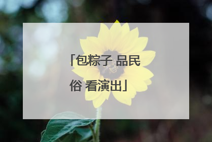 包粽子 品民俗 看演出