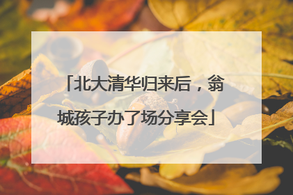 北大清华归来后，翁城孩子办了场分享会