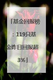 基金回报榜：119只基金昨日回报超3%