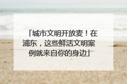 城市文明开放麦！在浦东，这些鲜活文明案例就来自你的身边