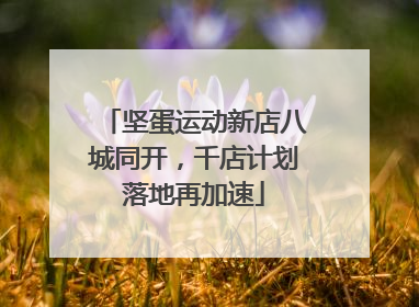 坚蛋运动新店八城同开，千店计划落地再加速