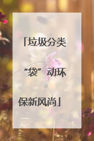 垃圾分类“袋”动环保新风尚