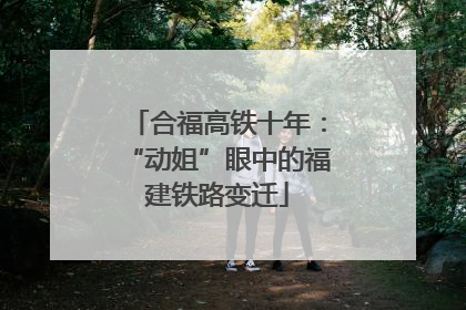 合福高铁十年：“动姐”眼中的福建铁路变迁