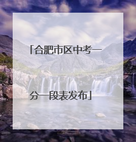 合肥市区中考一分一段表发布