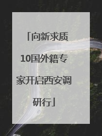 向新求质 10国外籍专家开启西安调研行