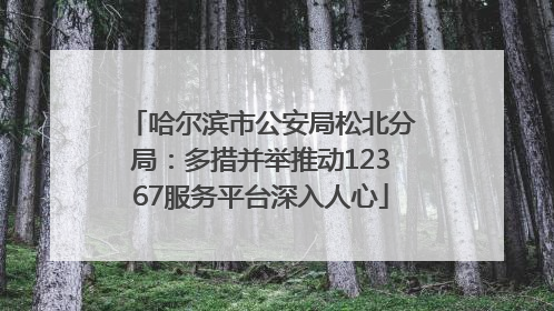 哈尔滨市公安局松北分局：多措并举推动12367服务平台深入人心