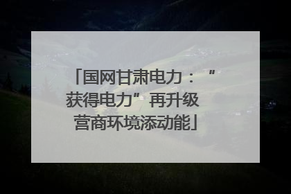 国网甘肃电力：“获得电力”再升级 营商环境添动能